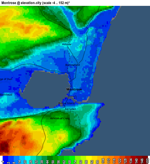 Zoom OUT 2x Montrose, United Kingdom elevation map