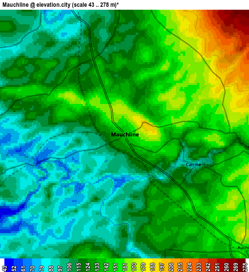 Zoom OUT 2x Mauchline, United Kingdom elevation map