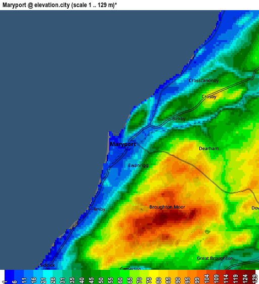 Zoom OUT 2x Maryport, United Kingdom elevation map