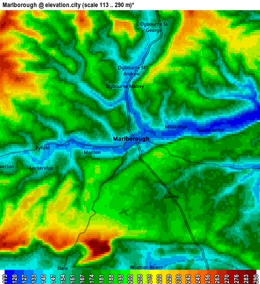 Zoom OUT 2x Marlborough, United Kingdom elevation map