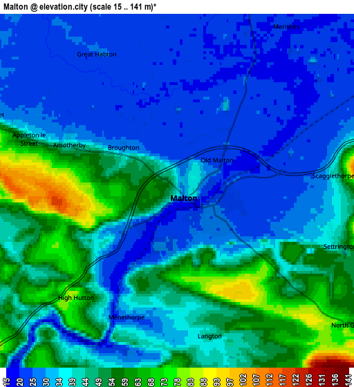 Zoom OUT 2x Malton, United Kingdom elevation map