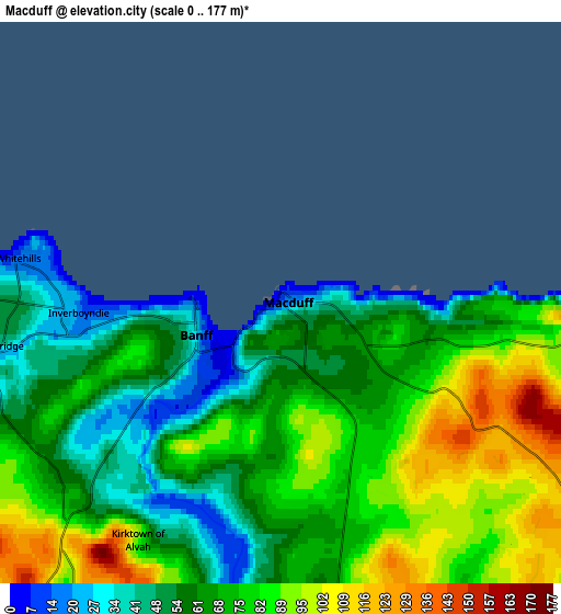 Zoom OUT 2x Macduff, United Kingdom elevation map