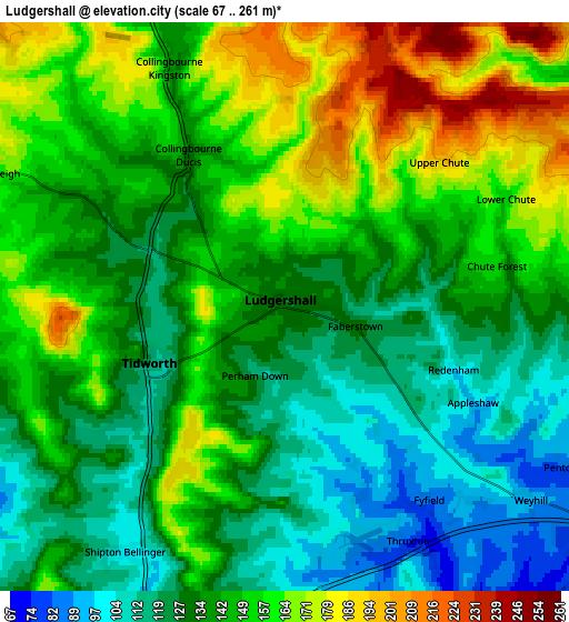 Zoom OUT 2x Ludgershall, United Kingdom elevation map