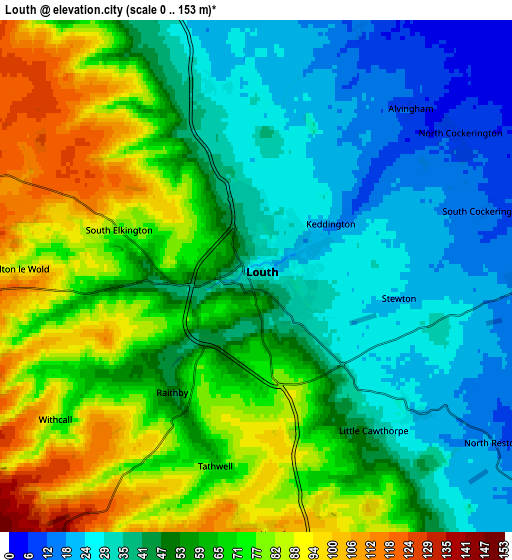 Zoom OUT 2x Louth, United Kingdom elevation map