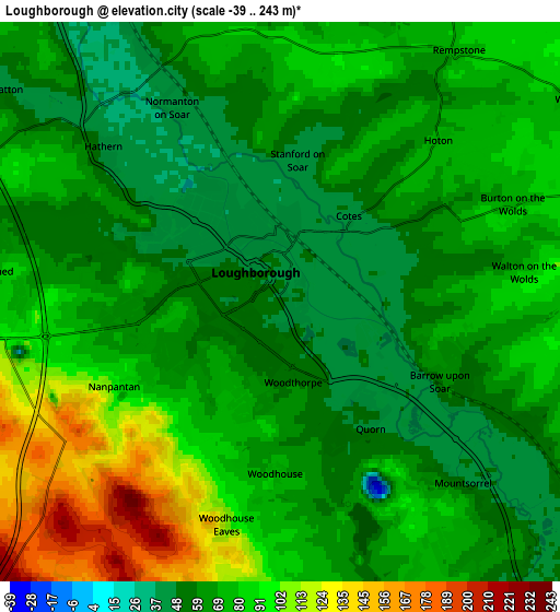 Zoom OUT 2x Loughborough, United Kingdom elevation map