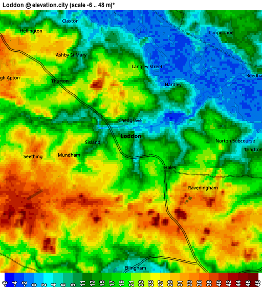 Zoom OUT 2x Loddon, United Kingdom elevation map