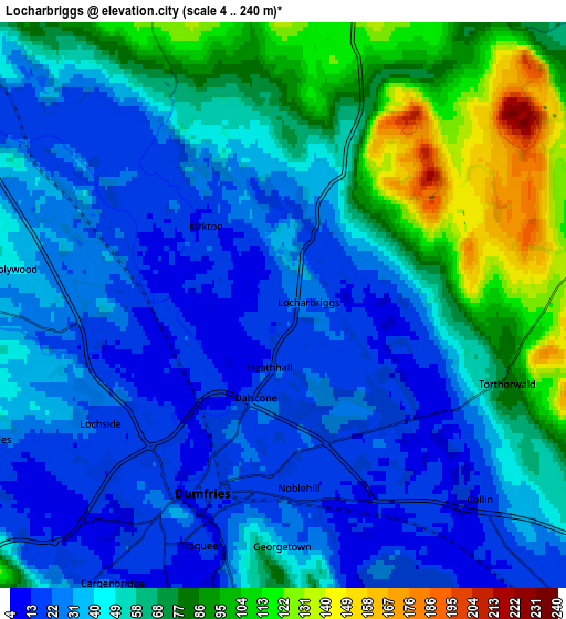 Zoom OUT 2x Locharbriggs, United Kingdom elevation map