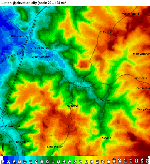 Zoom OUT 2x Linton, United Kingdom elevation map