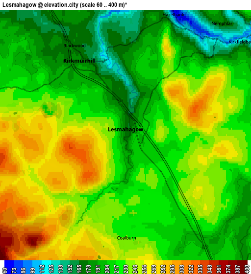 Zoom OUT 2x Lesmahagow, United Kingdom elevation map