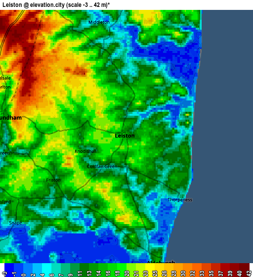 Zoom OUT 2x Leiston, United Kingdom elevation map