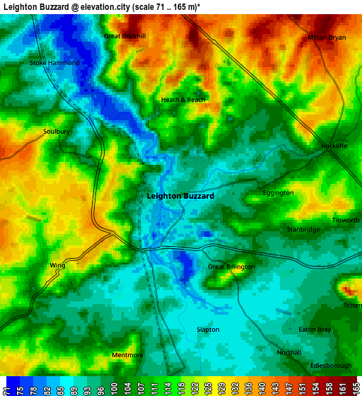 Zoom OUT 2x Leighton Buzzard, United Kingdom elevation map