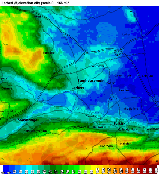 Zoom OUT 2x Larbert, United Kingdom elevation map