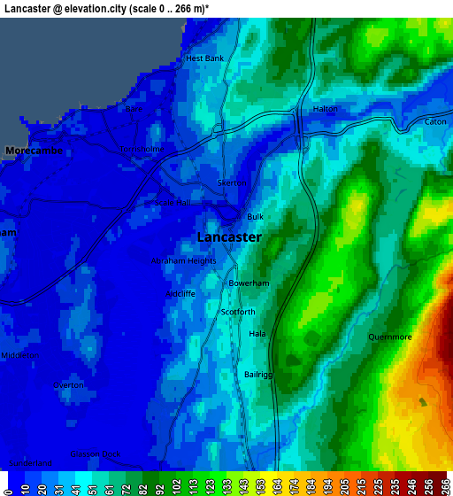 Zoom OUT 2x Lancaster, United Kingdom elevation map