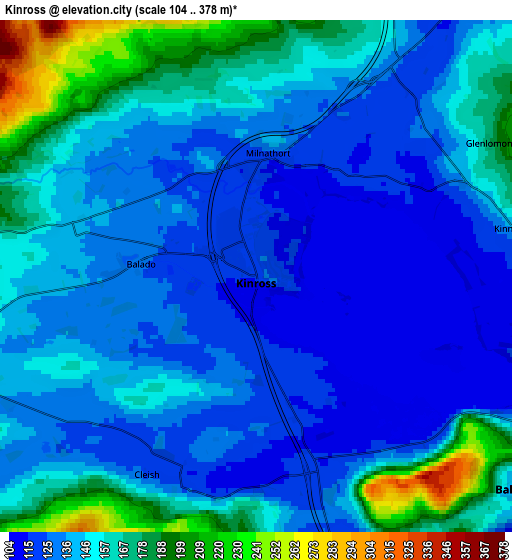 Zoom OUT 2x Kinross, United Kingdom elevation map