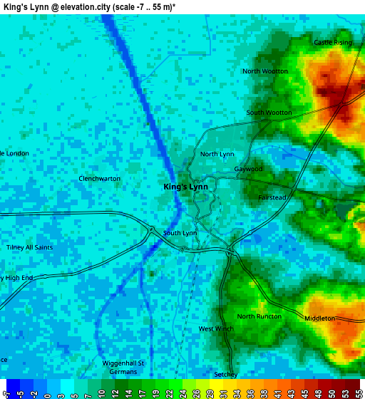 Zoom OUT 2x King's Lynn, United Kingdom elevation map