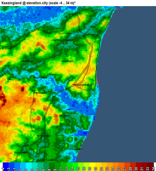 Zoom OUT 2x Kessingland, United Kingdom elevation map