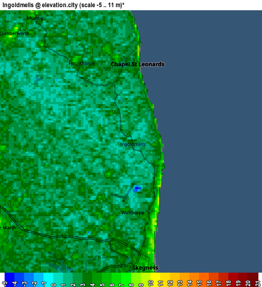 Zoom OUT 2x Ingoldmells, United Kingdom elevation map