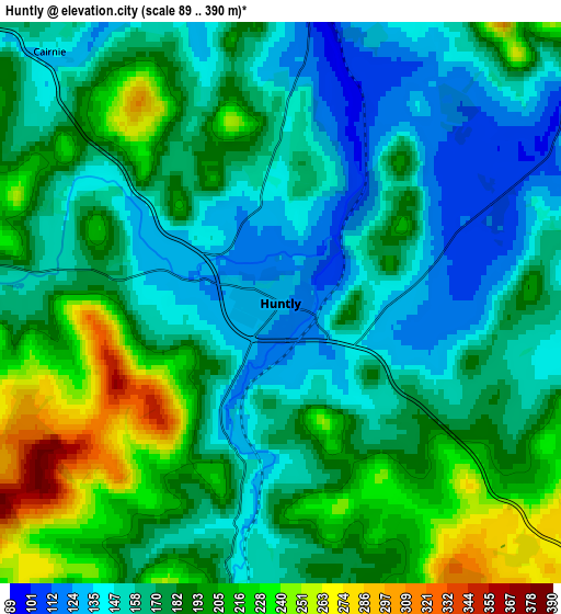 Zoom OUT 2x Huntly, United Kingdom elevation map