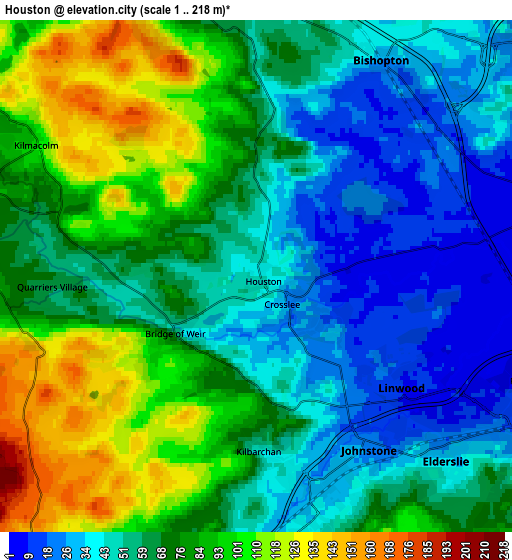Zoom OUT 2x Houston, United Kingdom elevation map