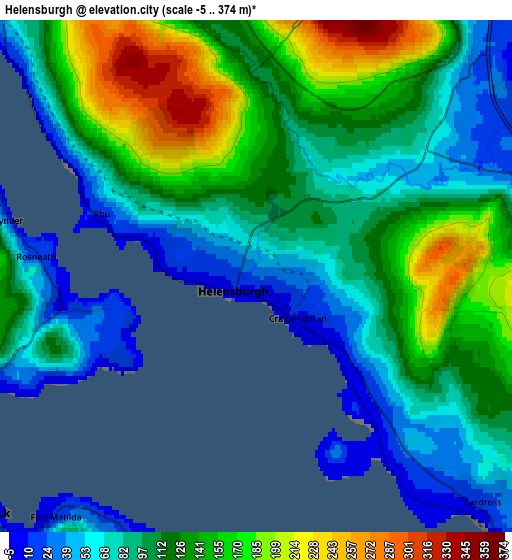 Zoom OUT 2x Helensburgh, United Kingdom elevation map