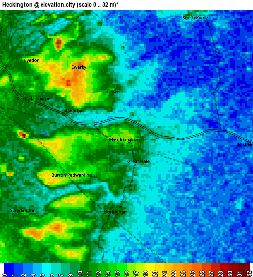 Zoom OUT 2x Heckington, United Kingdom elevation map