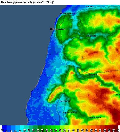 Zoom OUT 2x Heacham, United Kingdom elevation map