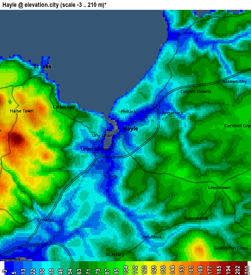 Zoom OUT 2x Hayle, United Kingdom elevation map