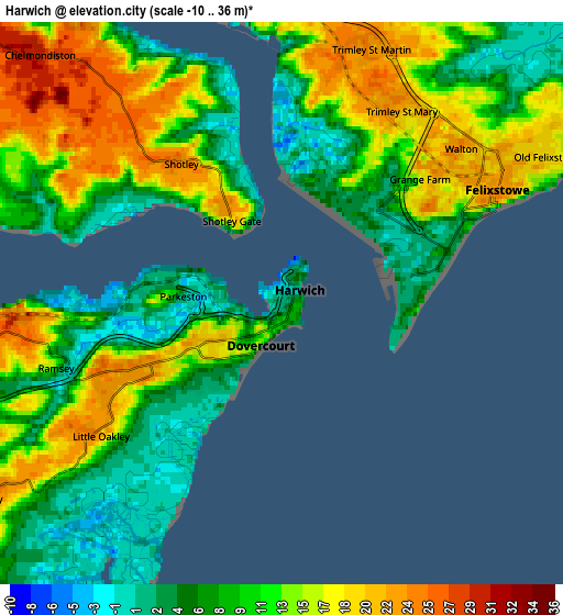 Zoom OUT 2x Harwich, United Kingdom elevation map