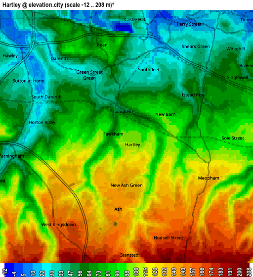 Zoom OUT 2x Hartley, United Kingdom elevation map