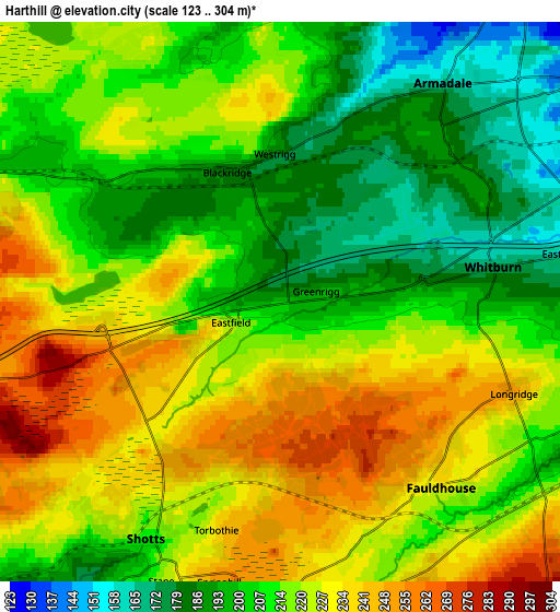 Zoom OUT 2x Harthill, United Kingdom elevation map