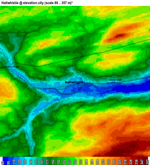 Zoom OUT 2x Haltwhistle, United Kingdom elevation map