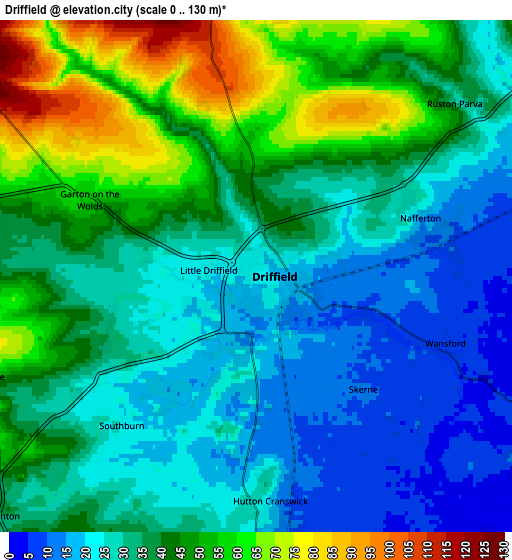 Zoom OUT 2x Driffield, United Kingdom elevation map