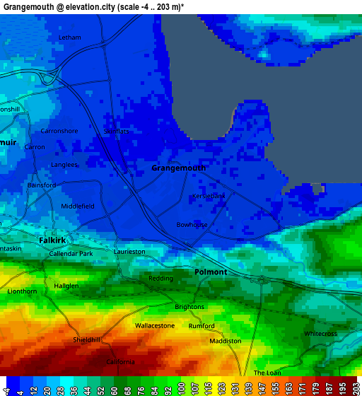 Zoom OUT 2x Grangemouth, United Kingdom elevation map