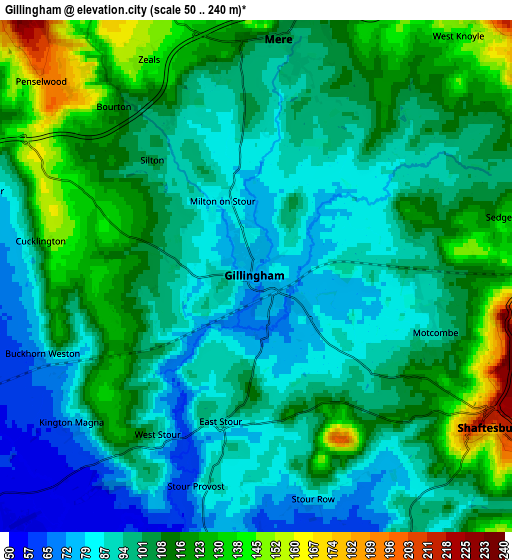 Zoom OUT 2x Gillingham, United Kingdom elevation map