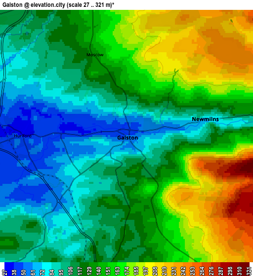 Zoom OUT 2x Galston, United Kingdom elevation map