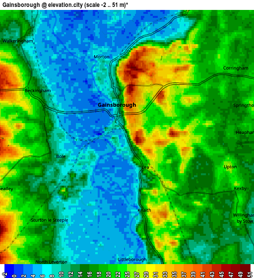 Zoom OUT 2x Gainsborough, United Kingdom elevation map
