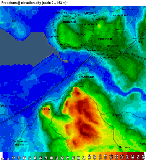 Zoom OUT 2x Frodsham, United Kingdom elevation map