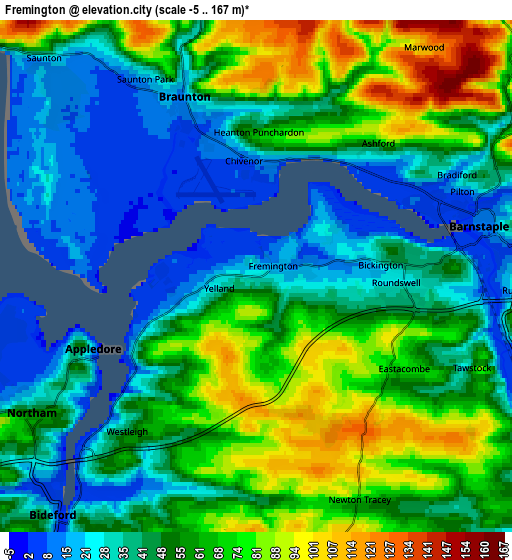 Zoom OUT 2x Fremington, United Kingdom elevation map