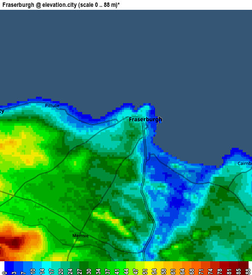 Zoom OUT 2x Fraserburgh, United Kingdom elevation map