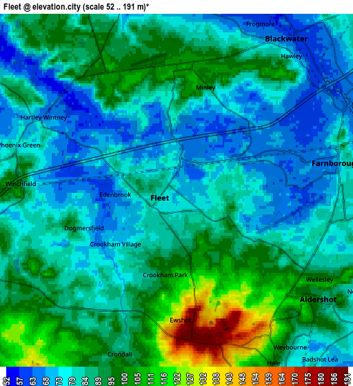 Zoom OUT 2x Fleet, United Kingdom elevation map