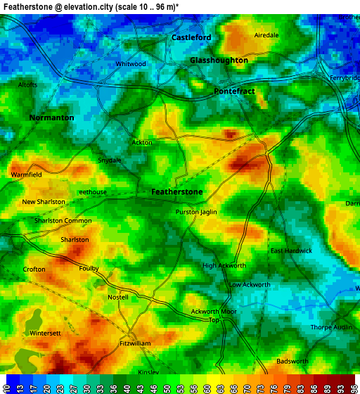 Zoom OUT 2x Featherstone, United Kingdom elevation map