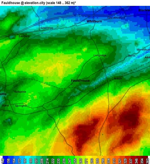 Zoom OUT 2x Fauldhouse, United Kingdom elevation map