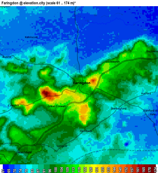 Zoom OUT 2x Faringdon, United Kingdom elevation map