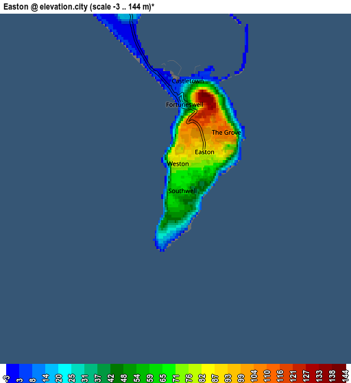 Zoom OUT 2x Easton, United Kingdom elevation map