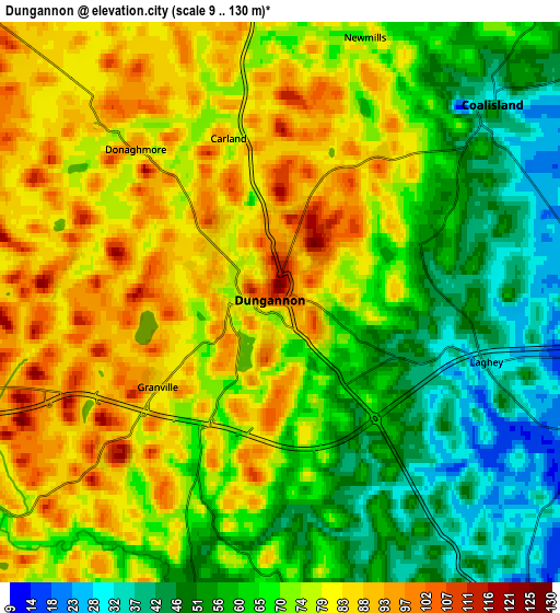 Zoom OUT 2x Dungannon, United Kingdom elevation map