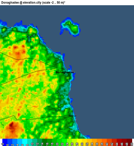 Zoom OUT 2x Donaghadee, United Kingdom elevation map