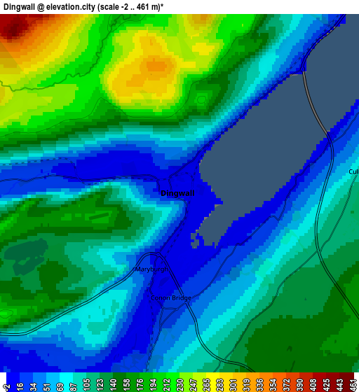 Zoom OUT 2x Dingwall, United Kingdom elevation map