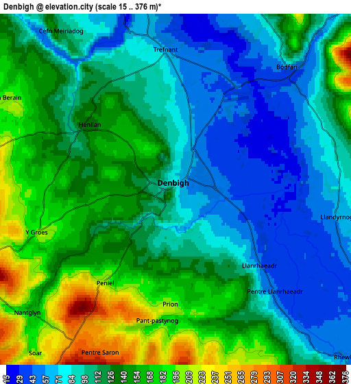 Zoom OUT 2x Denbigh, United Kingdom elevation map