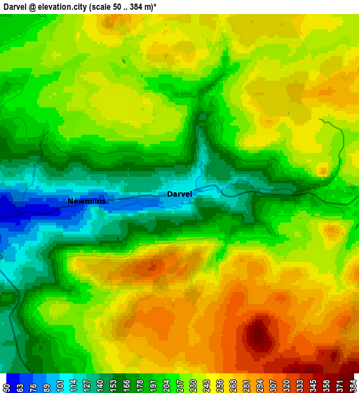 Zoom OUT 2x Darvel, United Kingdom elevation map