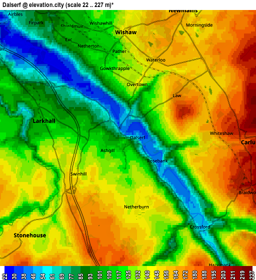 Zoom OUT 2x Dalserf, United Kingdom elevation map